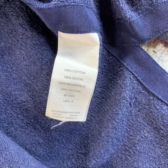 J. Crew Sweatshirt with Side Slits Tunic Womens Small Zipper Terry Lounge Blue - Picture 8 of 12